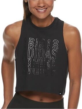 adidas Black Performance Cropped Tank